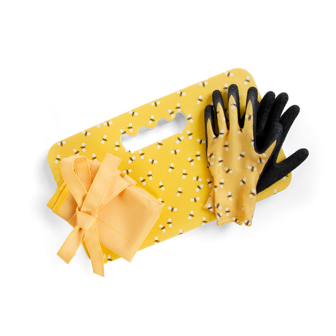 gardening gloves and kneeling pad set Garden Apron-Kneeler-Glove 3pc Set